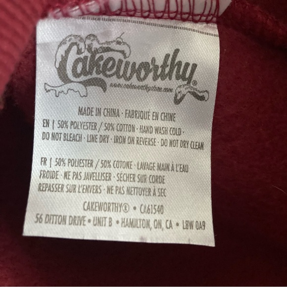 Cakeworthy x Beetlejuice Crewneck Burgundy Pullover Graphic Sweatshirt - Picture 9 of 10